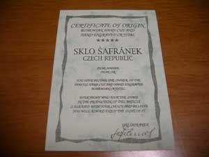 SKLO SAFRANEK の証明書