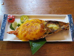田舎屋で人気だったエビのウニ焼き@糸満, 沖縄