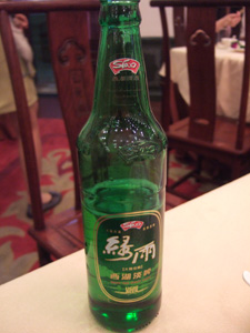 西湖のローカルビール@中国杭州西湖の楼外楼